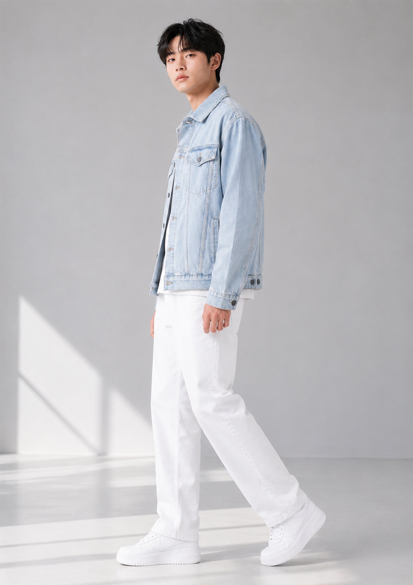 TU Men Denim Jacket Light Blue US 638