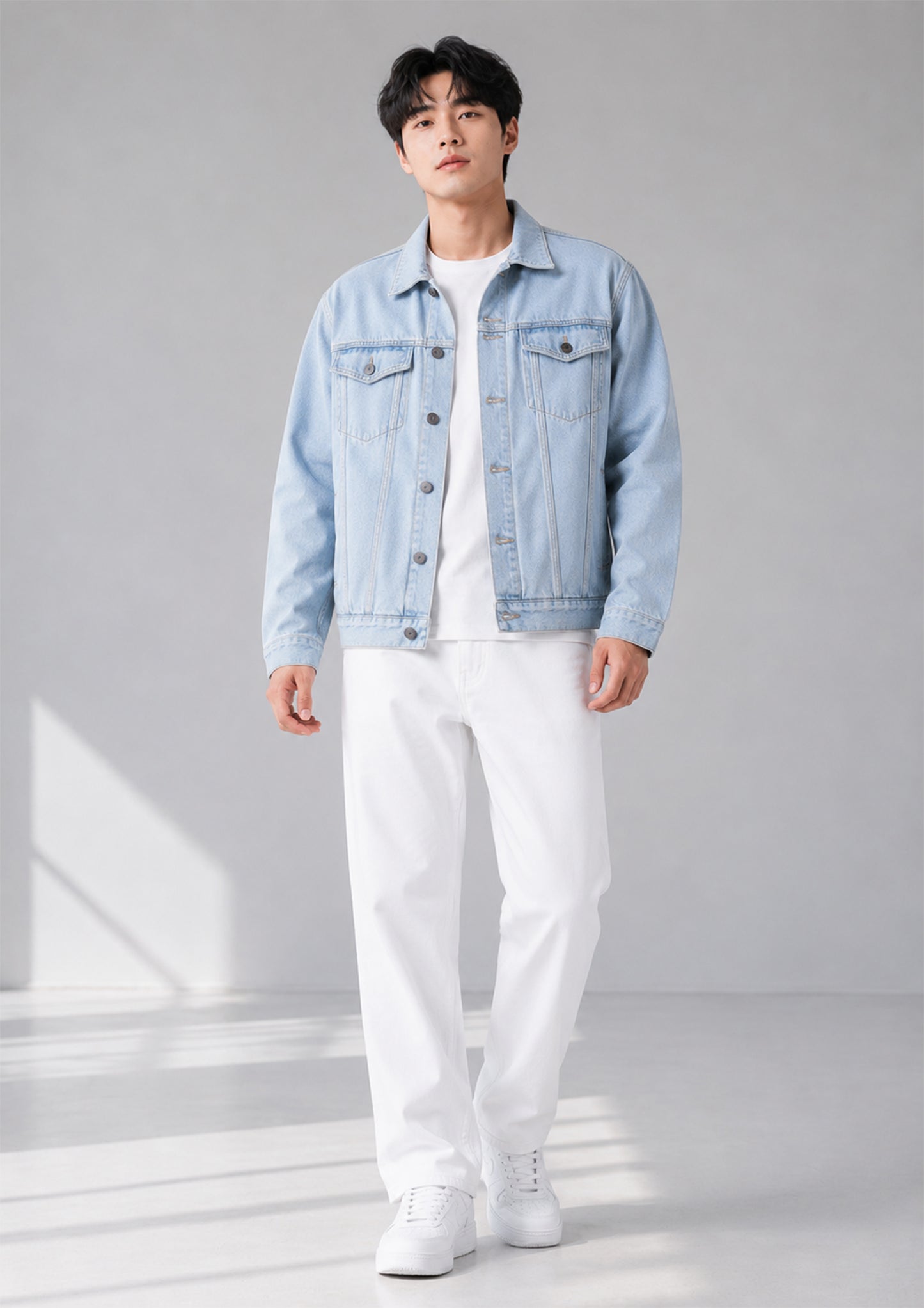 TU Men Denim Jacket Light Blue US 638