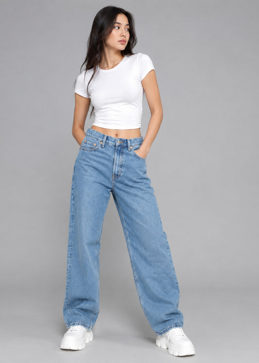 H&M Women Straight Fit Jeans Light Blue US 747