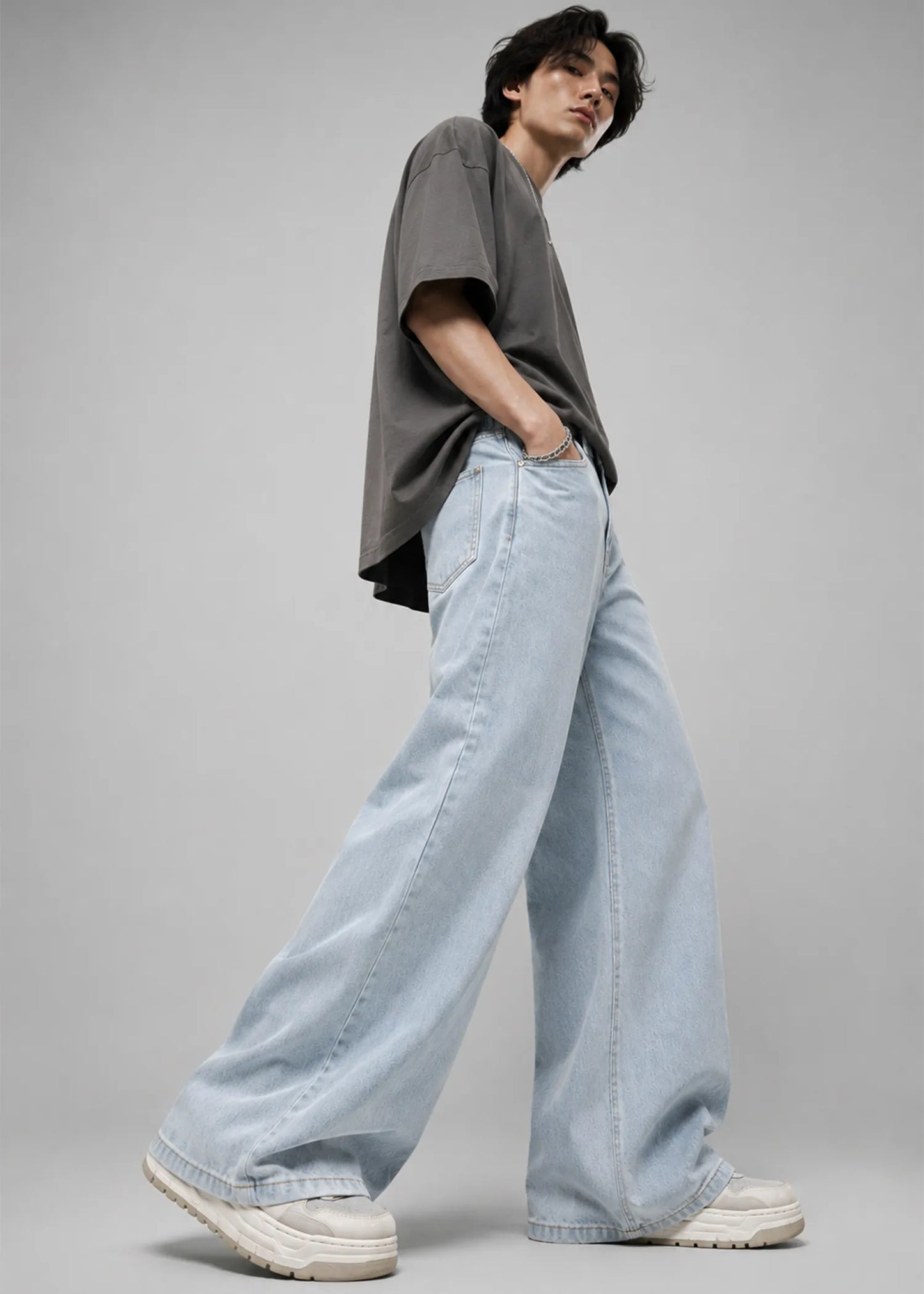 Relaxed Men Loose Fit Jeans Light Blue US 775