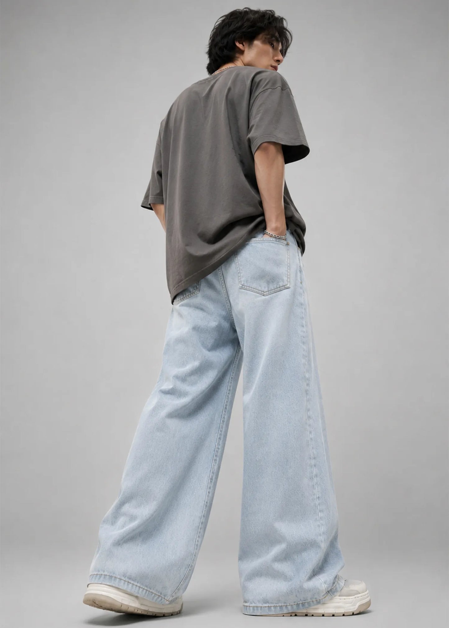 Relaxed Men Loose Fit Jeans Light Blue US 775