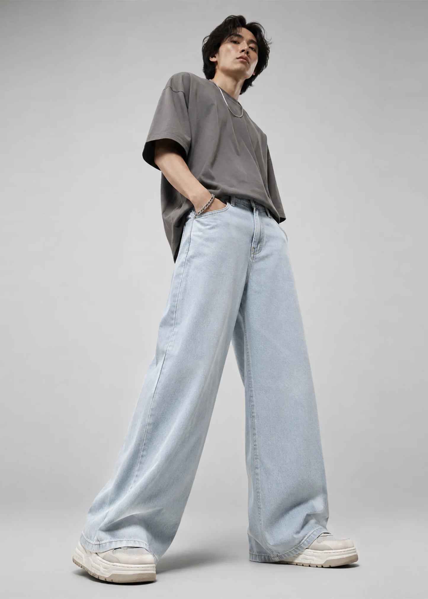 Relaxed Men Loose Fit Jeans Light Blue US 775