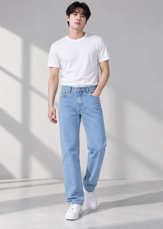 M&S Men Straight Fit Jeans Light Blue US 780
