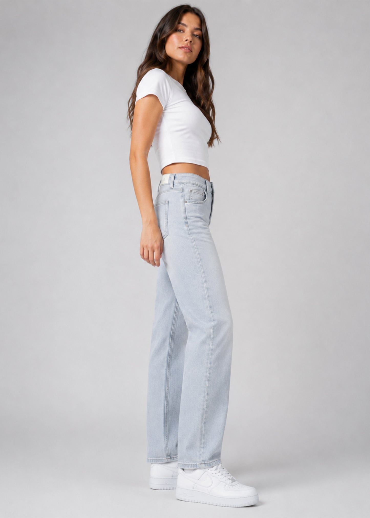 C&A Women Straight Fit Jeans Light Gery US 702