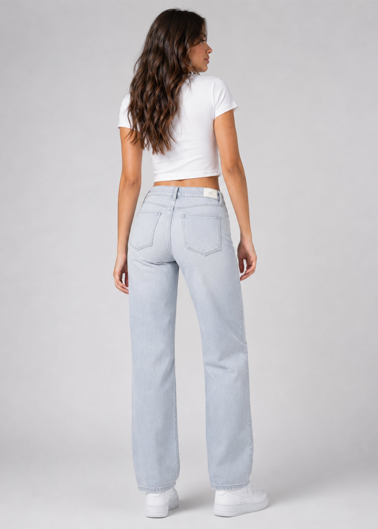 C&A Women Straight Fit Jeans Light Gery US 702
