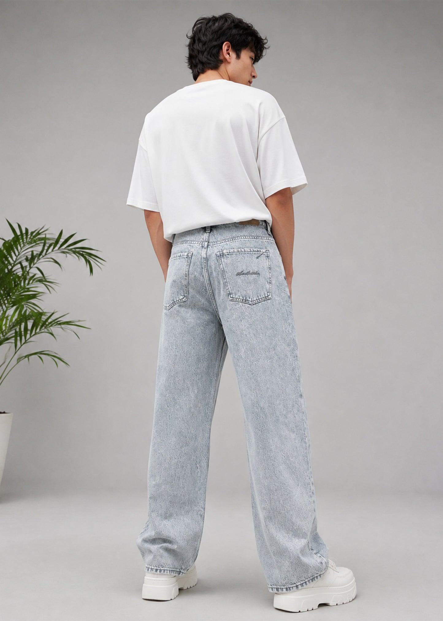 Daily Men Loose Fit Jeans Light Grey US 666