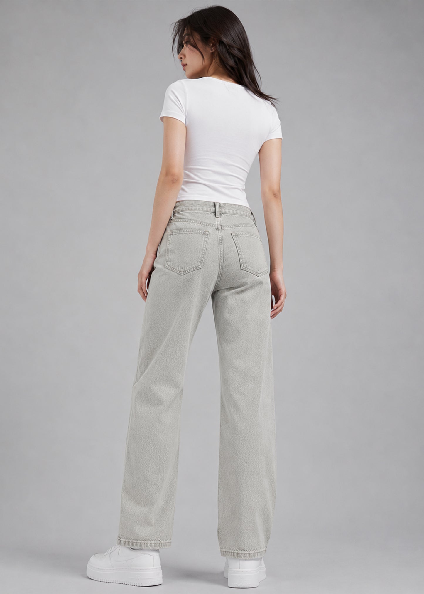 C&A Women Straight Fit Jeans Light Grey US 677