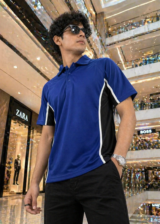 Falcon-Men FLN Polo Shirts Royal Blue/Black