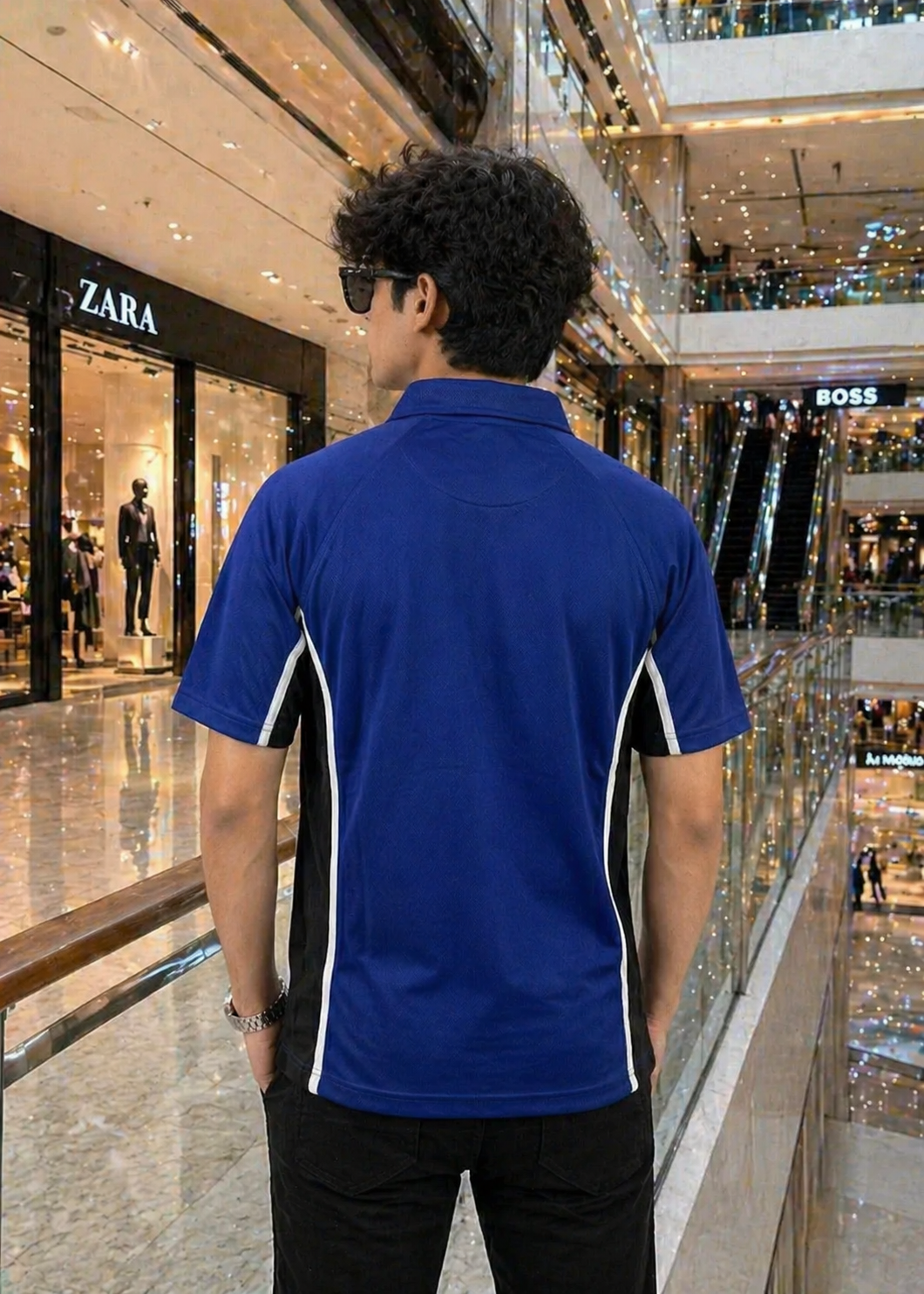 Falcon-Men FLN Polo Shirts Royal Blue/Black