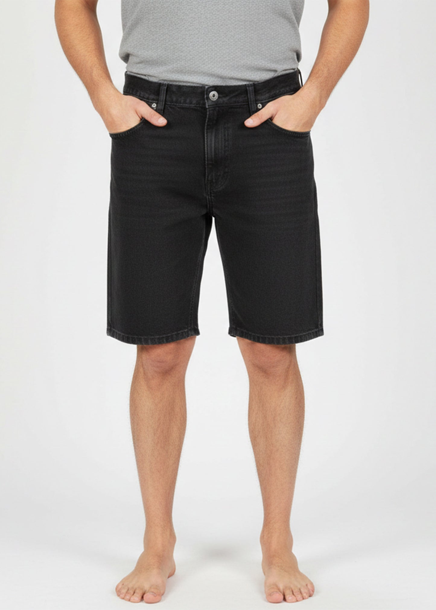 H&M-Men Jeans Shorts Black US 06