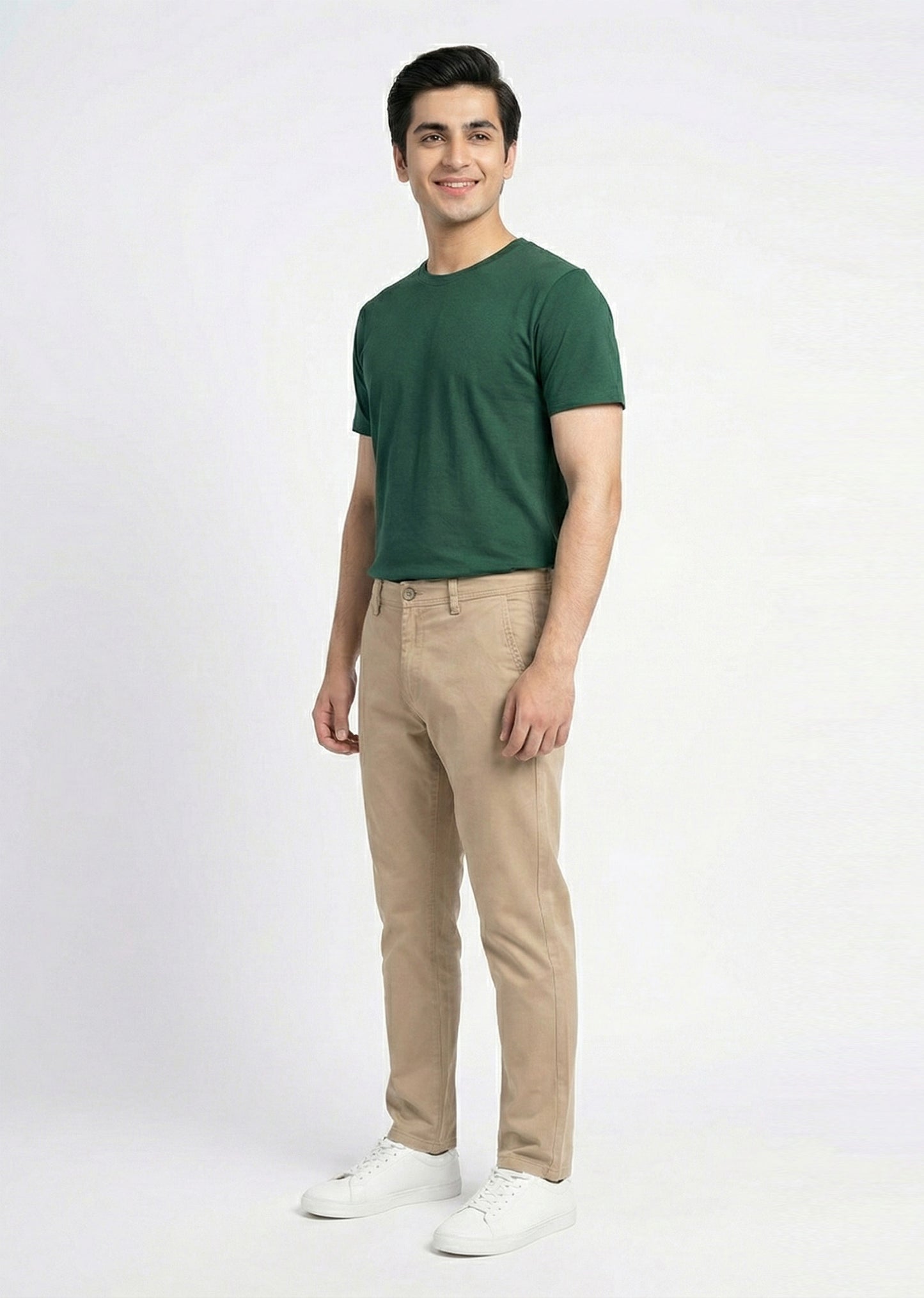 Jack & Jones-Men Straight Fit Cotton Jeans Khaki Pants (02)