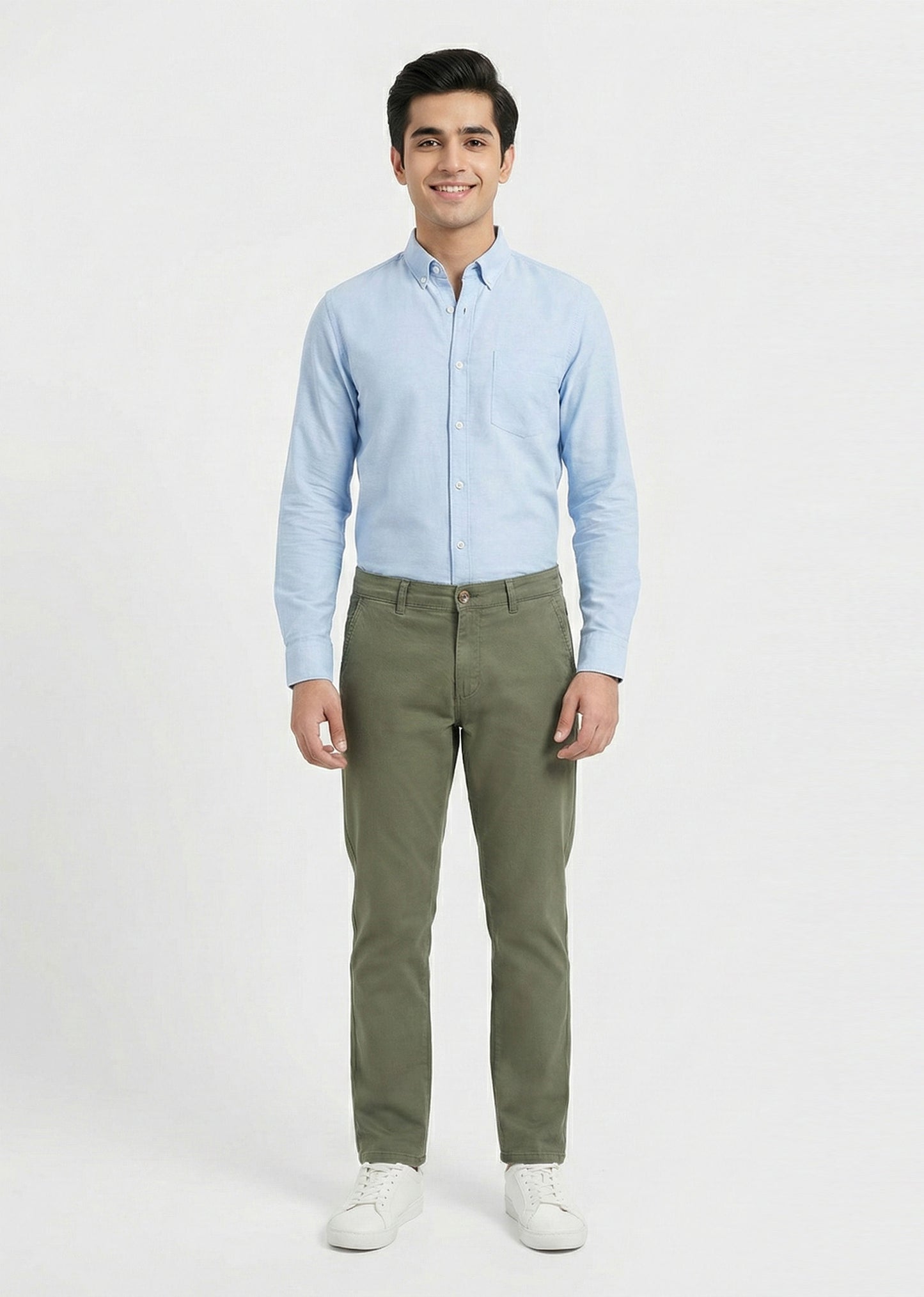Jack & Jones-Men Straight Fit Cotton Jeans Olive Pants (03)
