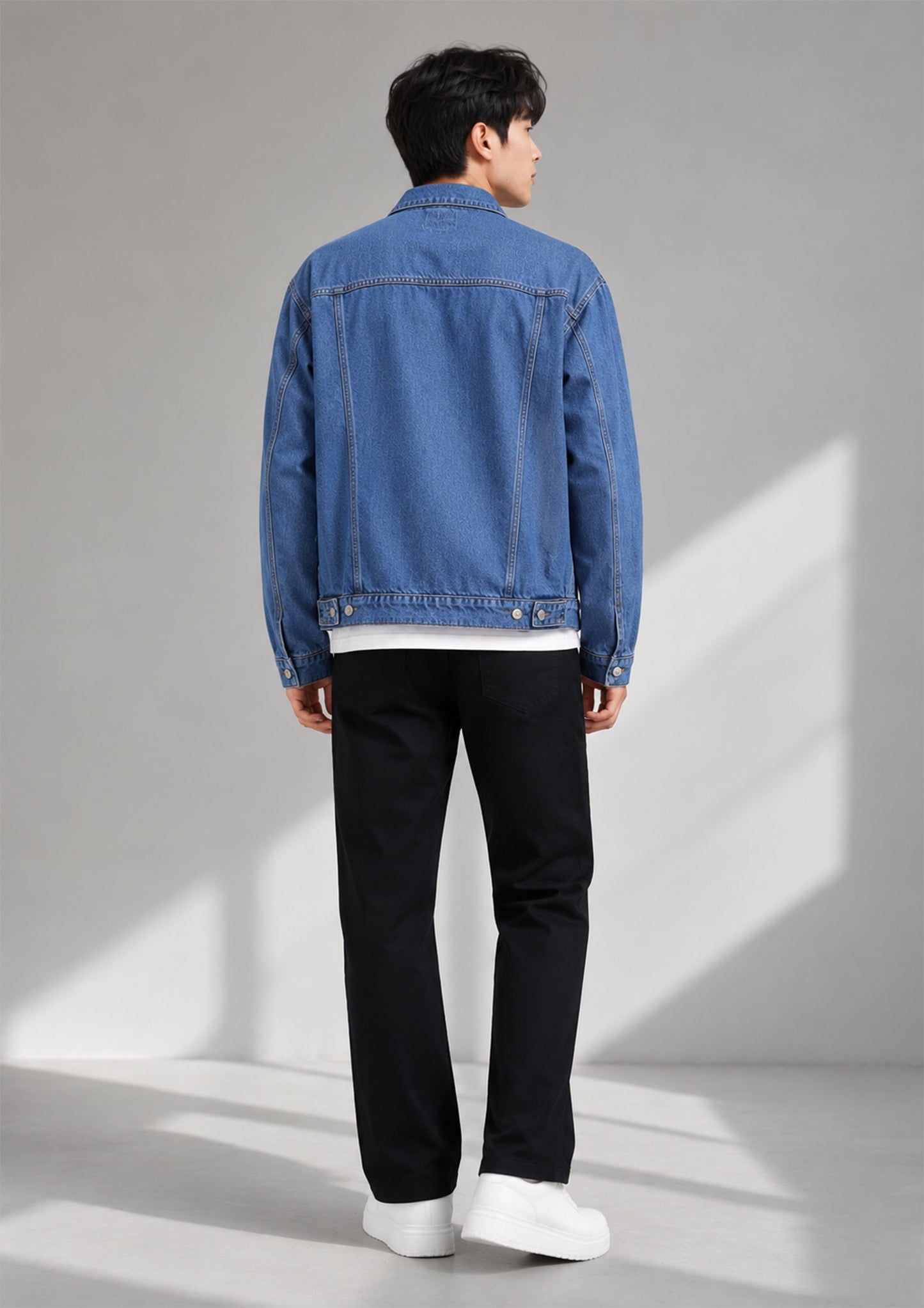 TU Men Denim Jacket Mid Blue US 637