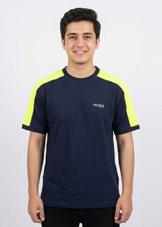 Projob-Men T-Shirts Navy/Yellow 01