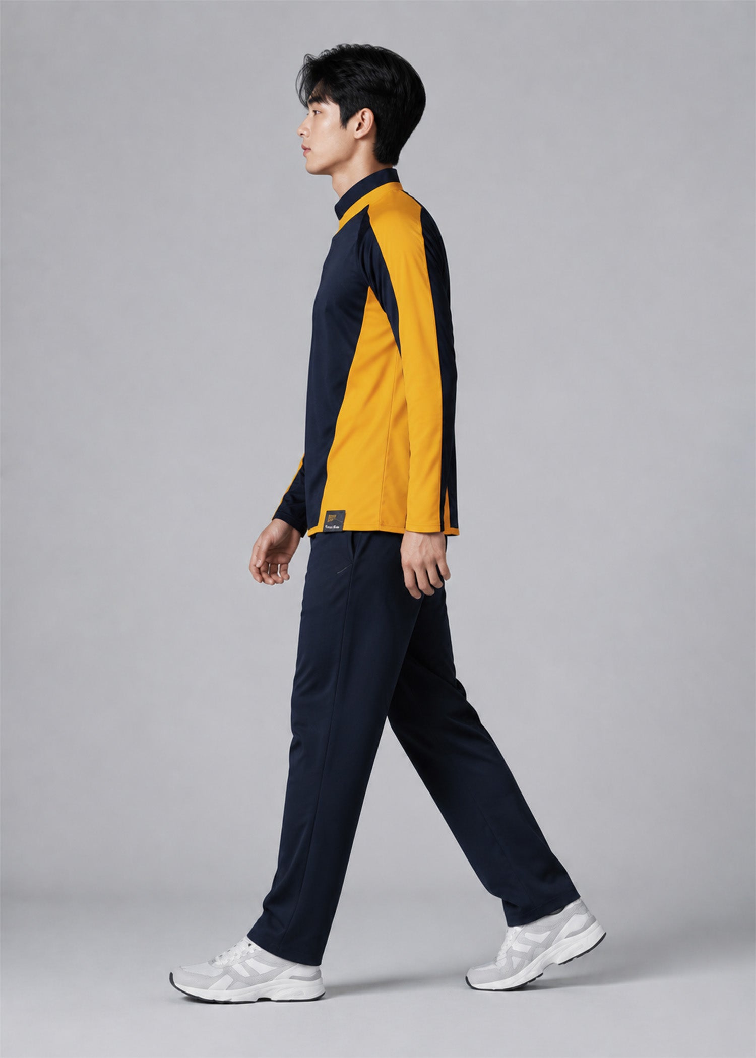 Falcon Men's Long Sleeve Rugby Top Navy & Orange 753