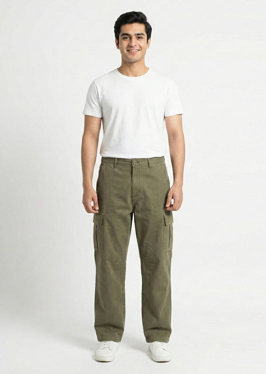 Jack & Jones-Straight Fit Cargos Pants Olive Green 11