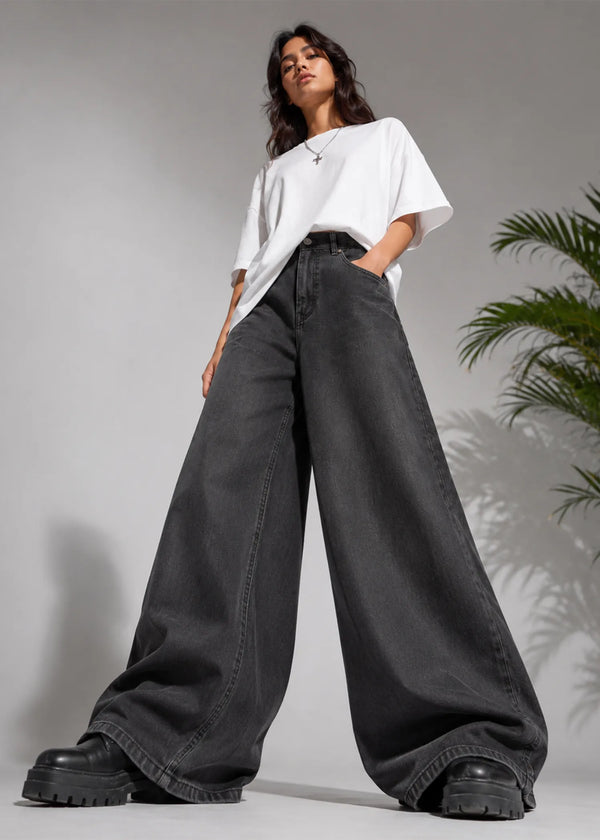ONLY Women Wide Leg Jeans Ash Black