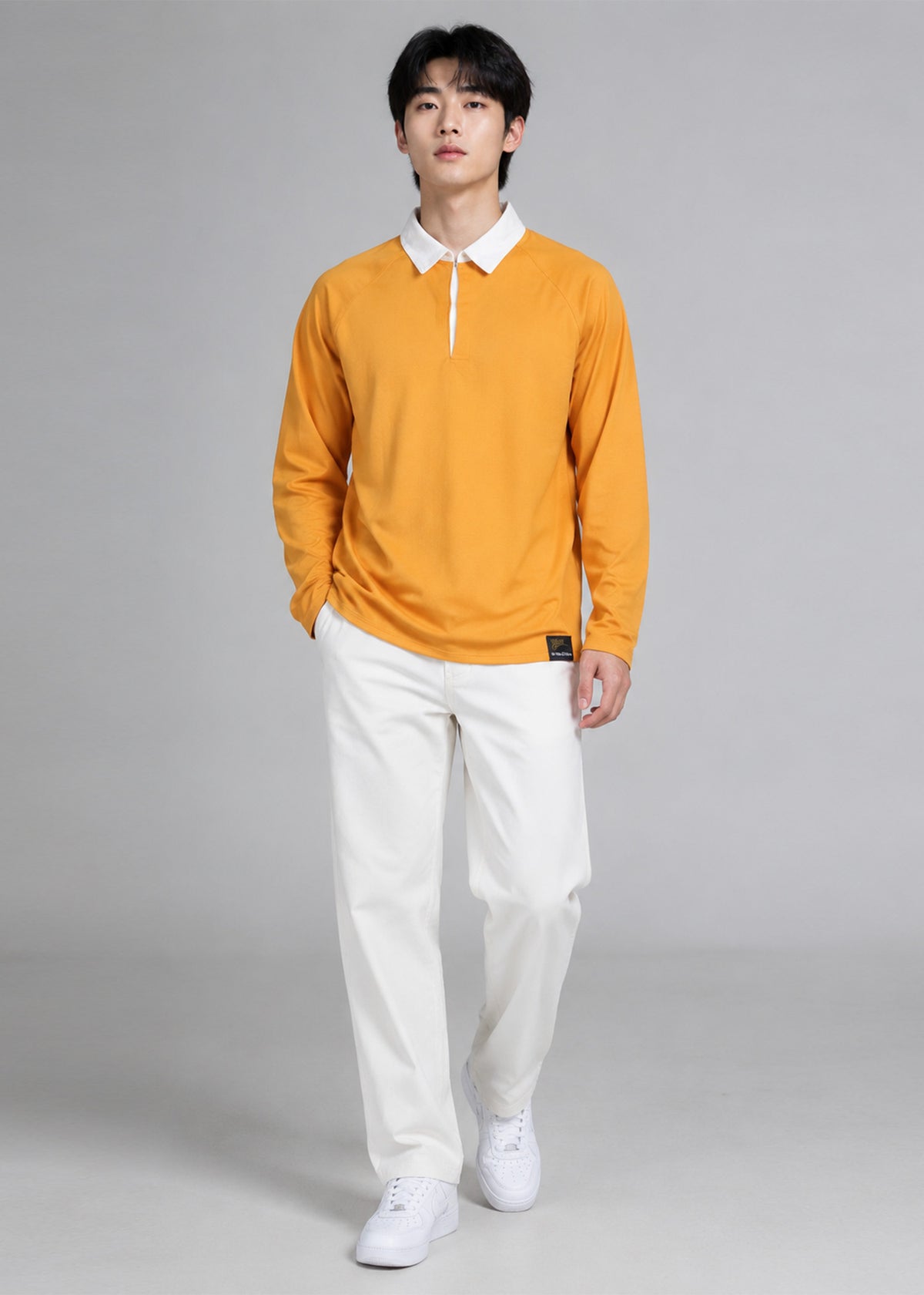 Falcon Men's Long Sleeve Rugby Top Orange&White 751