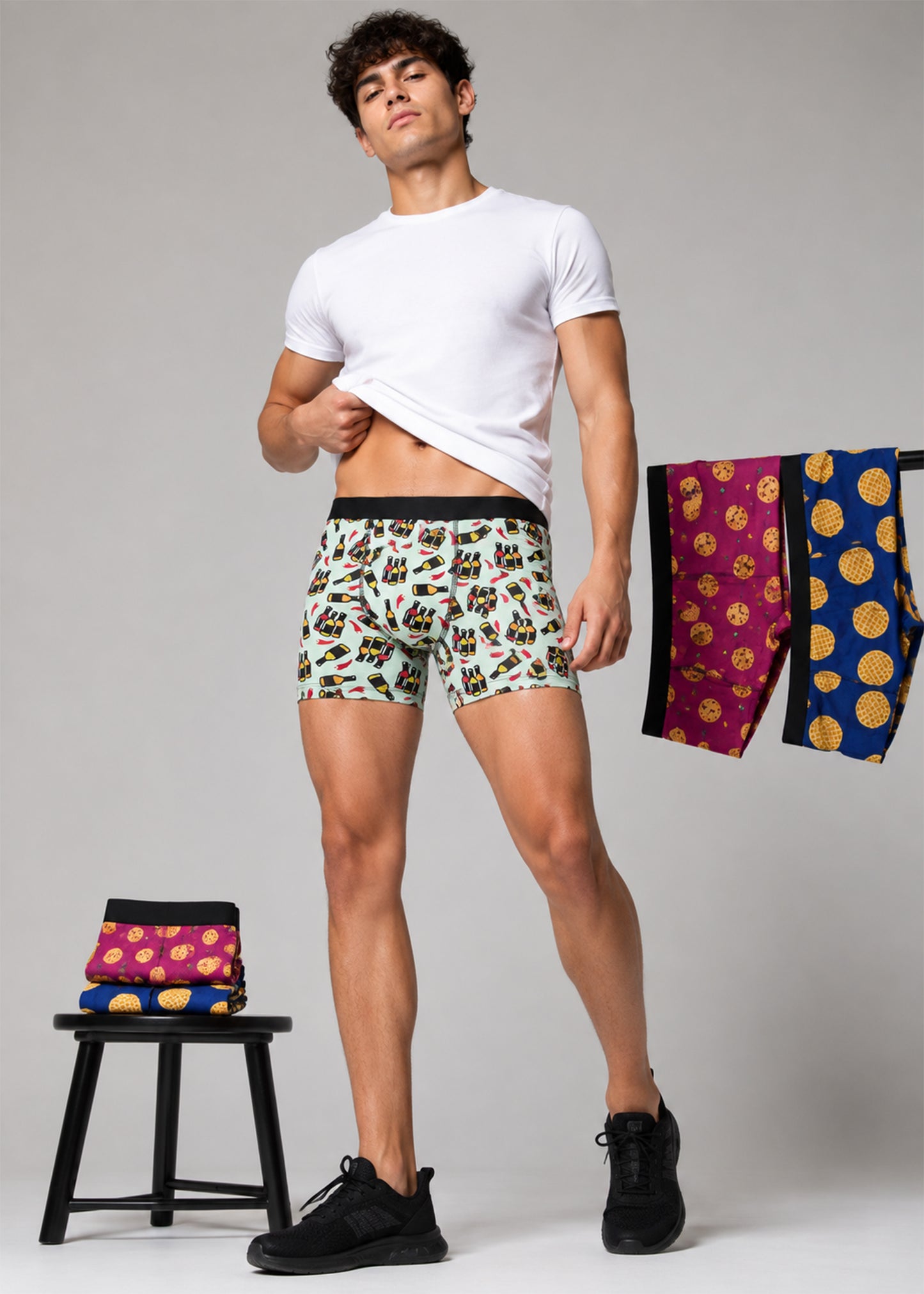 BrabdsRiver Mens Novelty Print Boxer Shorts Pack Of Three 712
