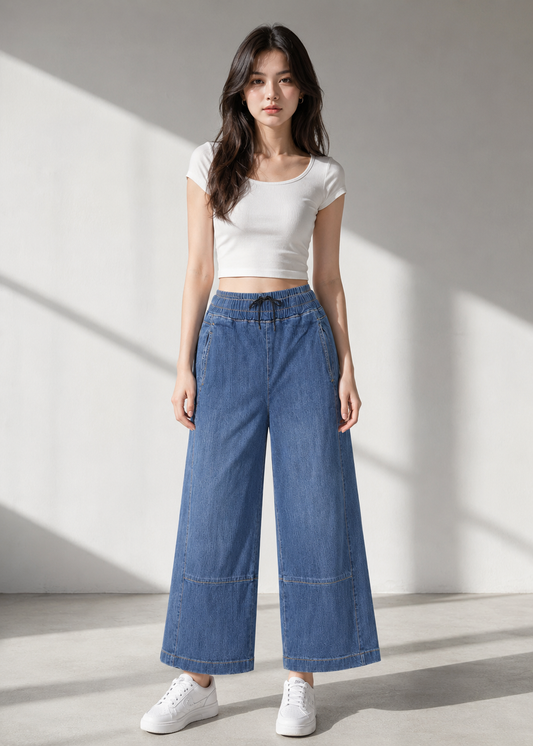 Pilcro-Women Wide Leg Jeans Blue 519