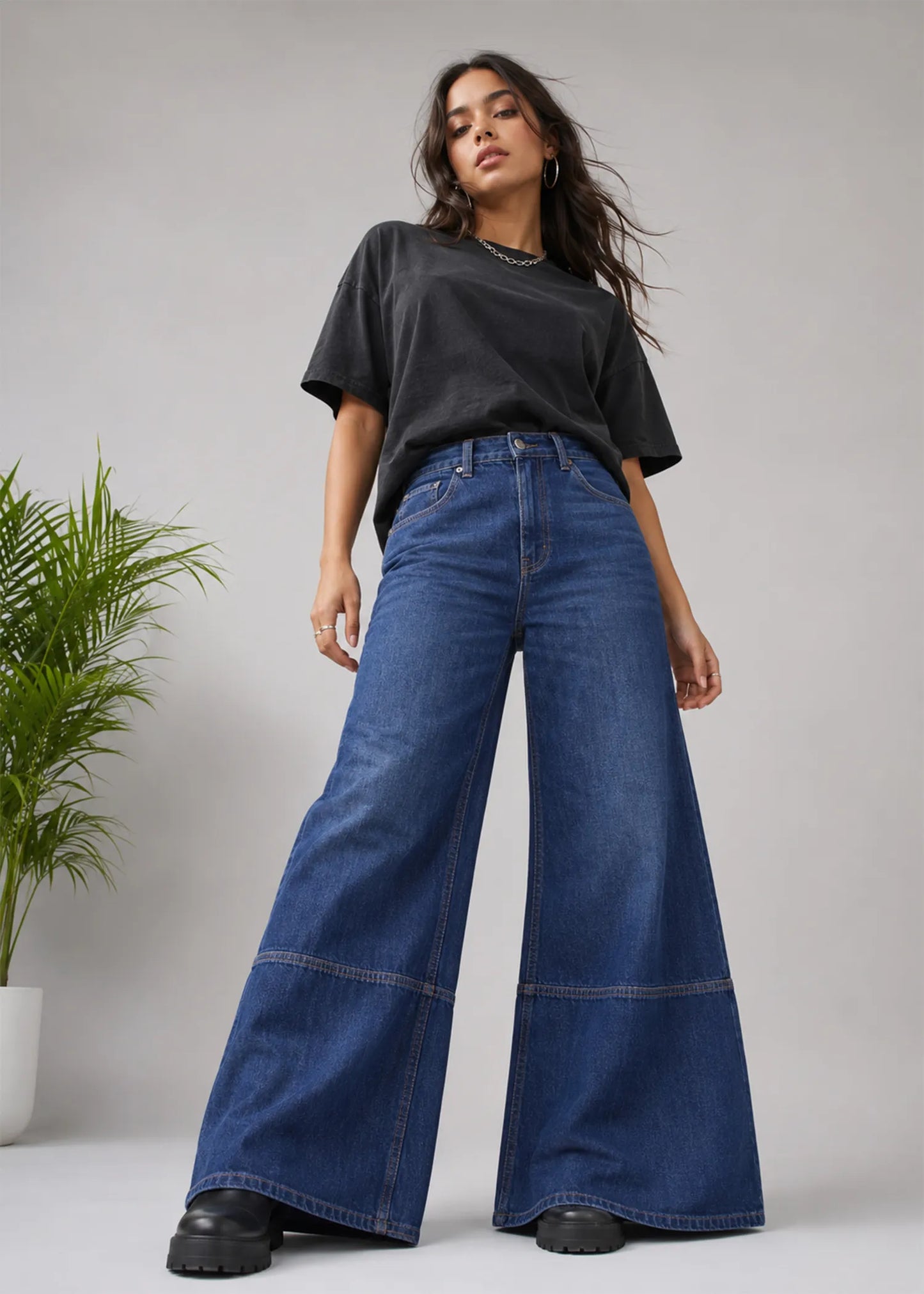PILCRO  Women Wide Leg Jeans Blue 546