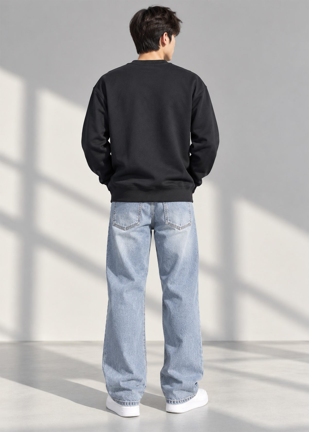 Arrow Men's Sweat Shirt Front Pocket Black 773