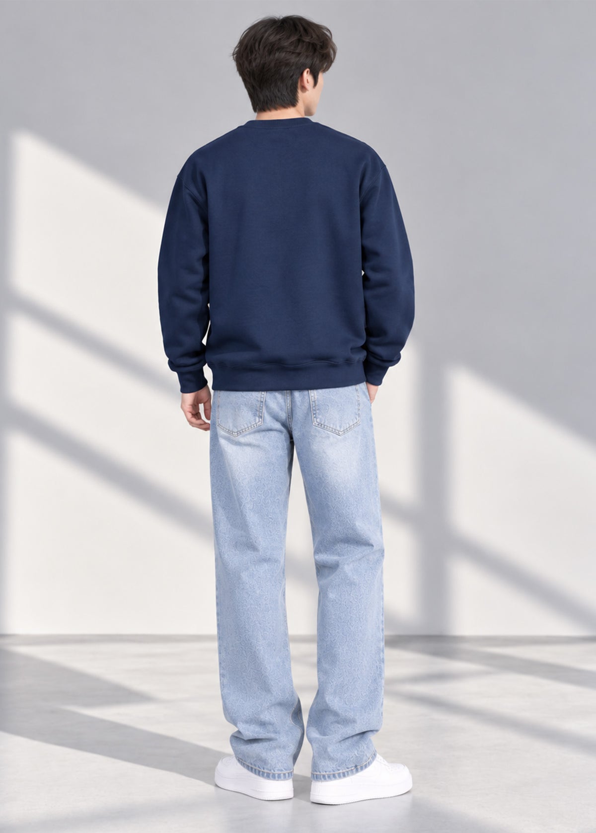 Arrow Men's Sweat Shirt Front Pocket Navy 774