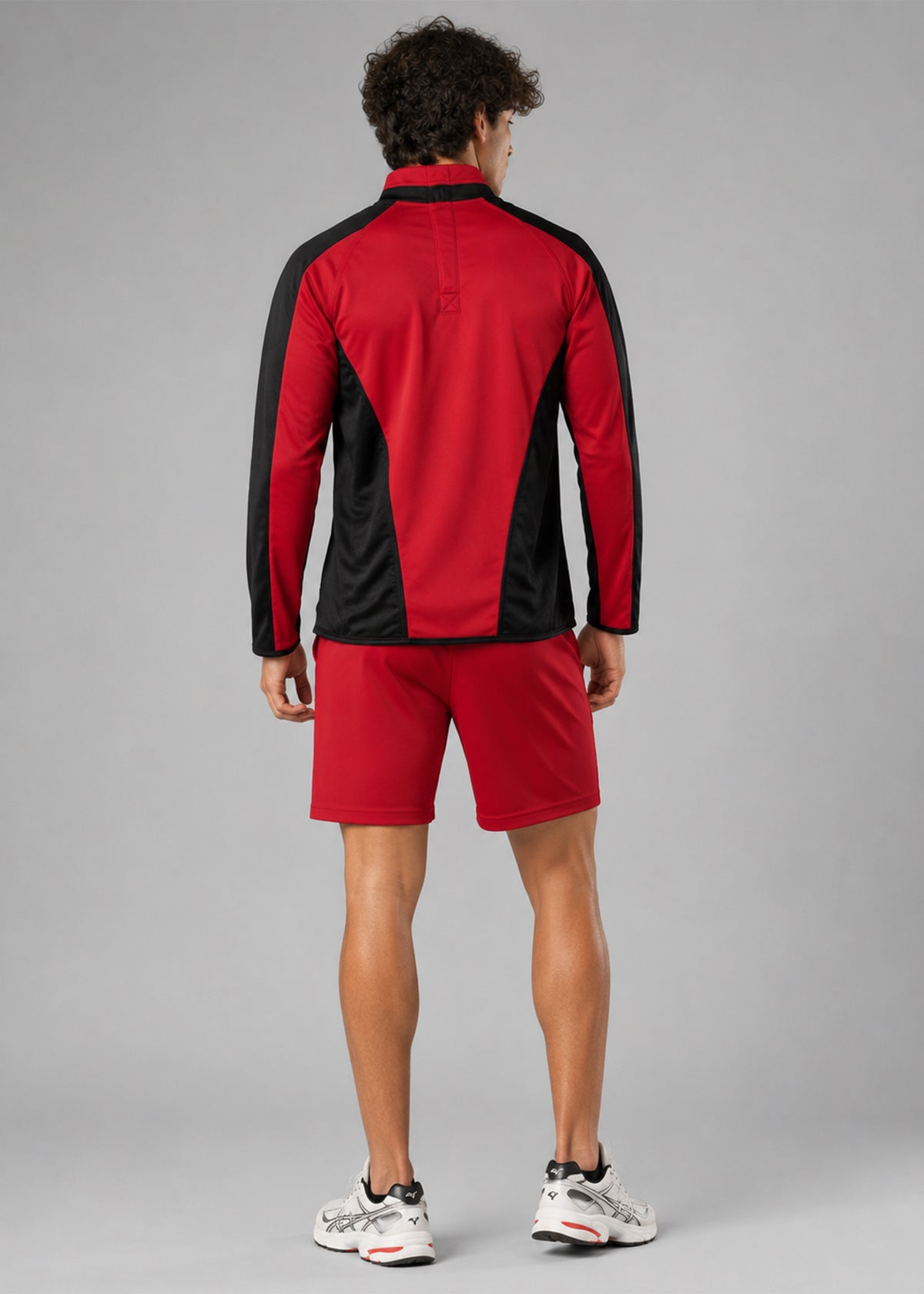 Men’s Long Sleeve Rugby Top Red & Black 730