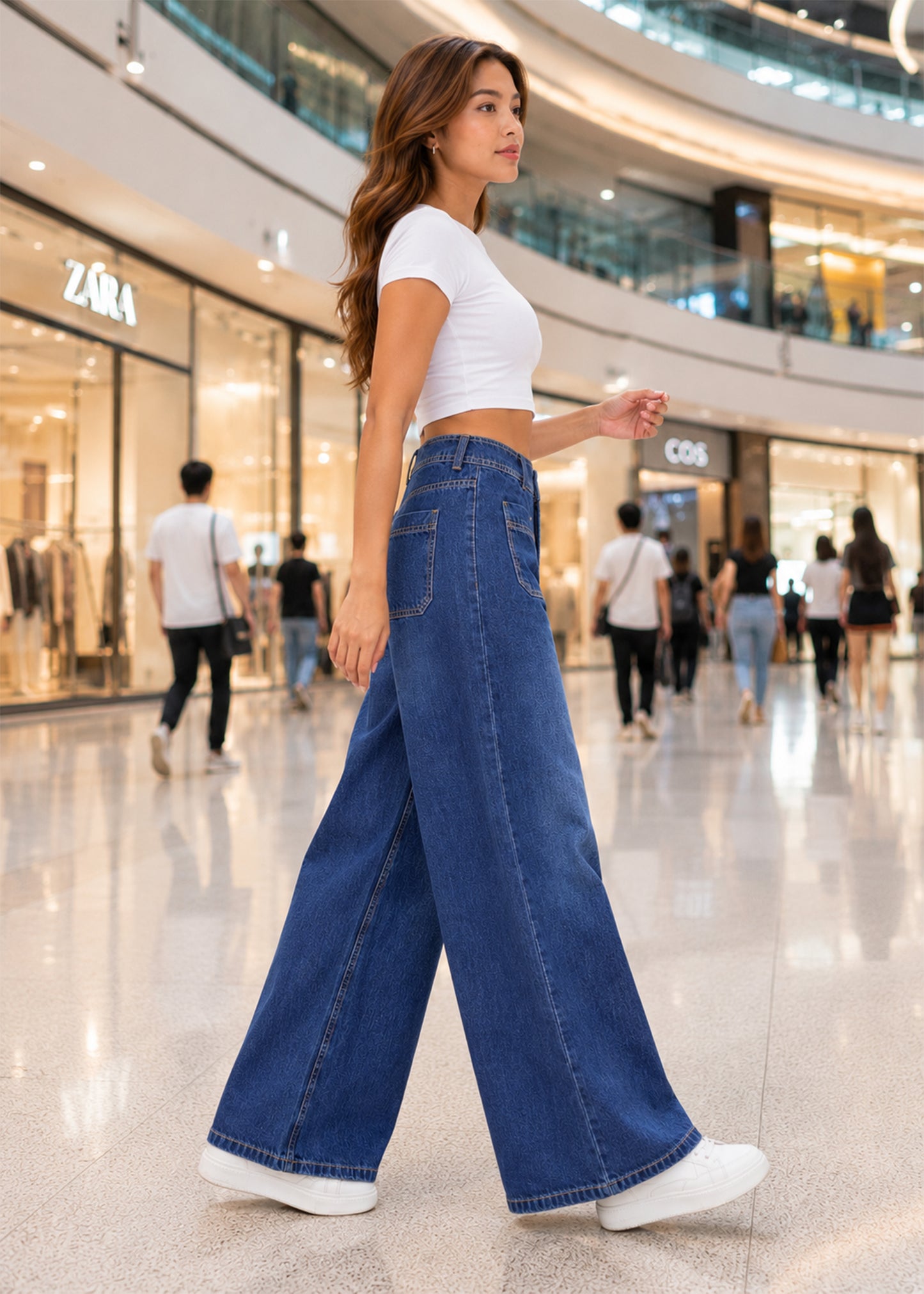 Reserved-Women Wide Leg Rsevd Jeans Dark Blue 524
