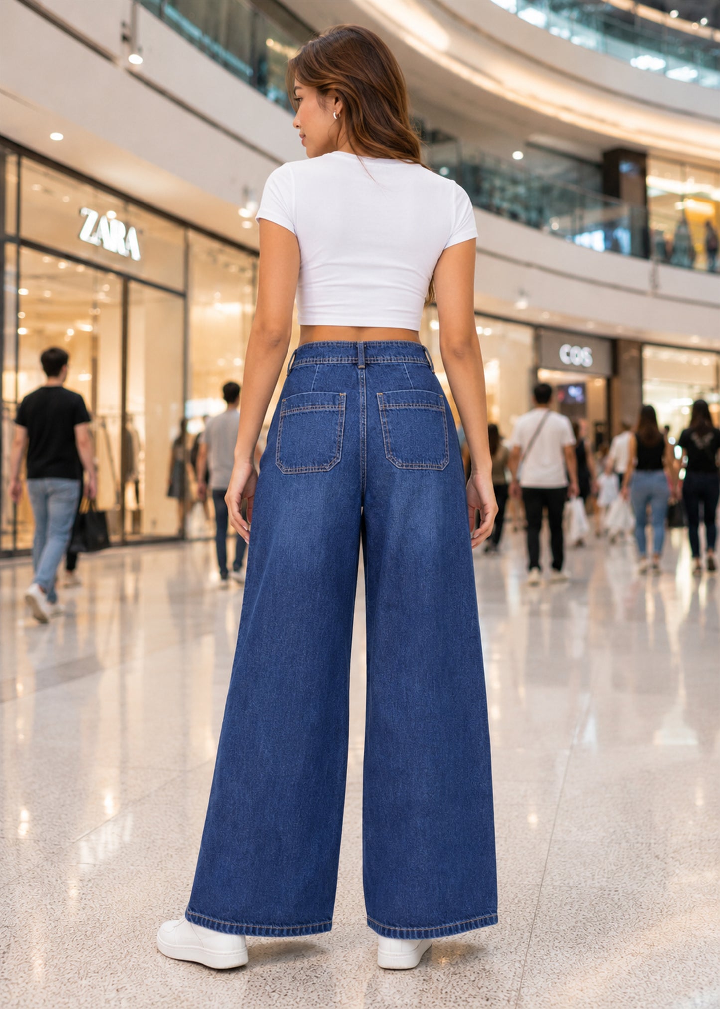 Reserved-Women Wide Leg Rsevd Jeans Dark Blue 524