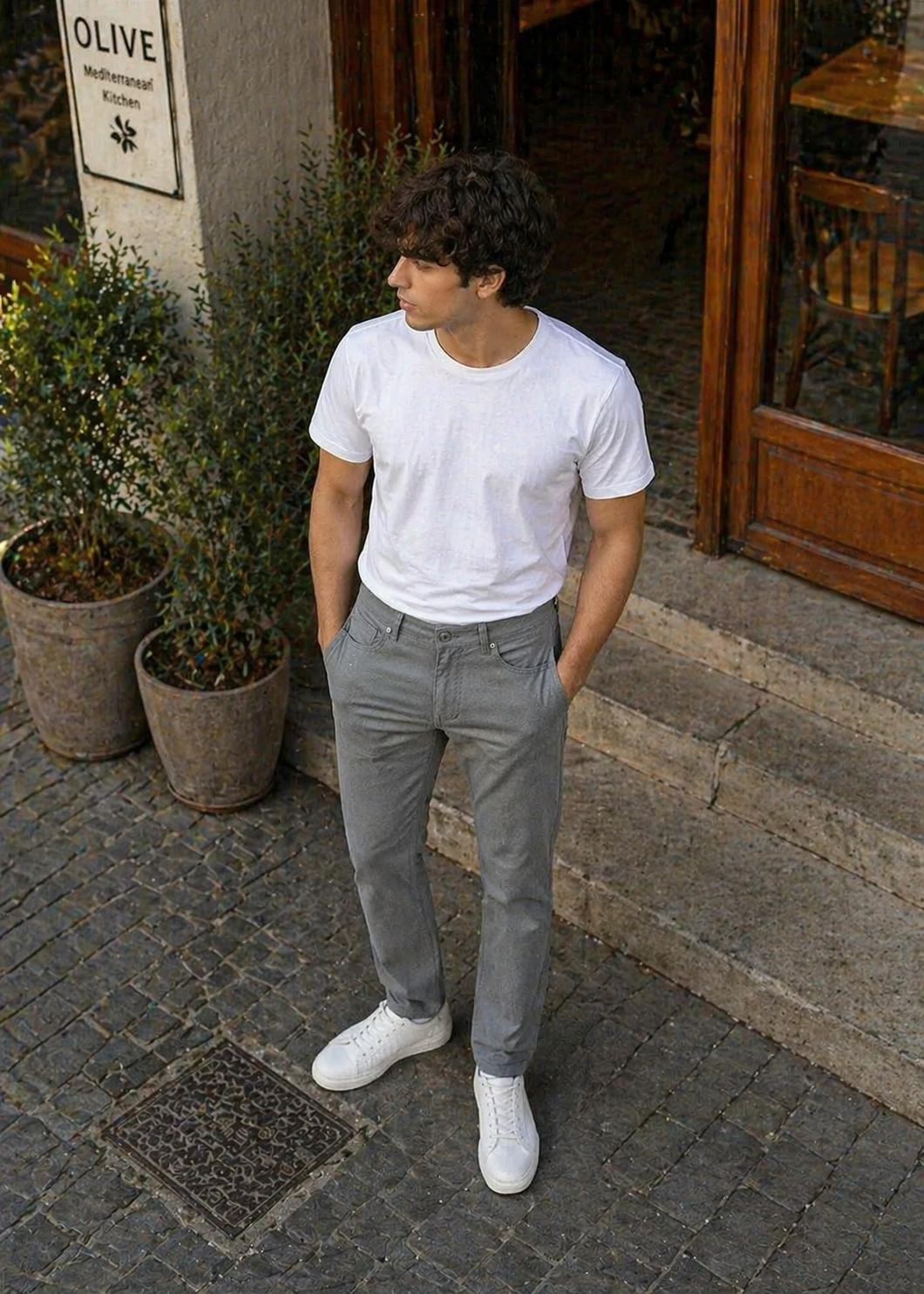 Stooker-Straight  Fit Chino Pants  STR Gray 23