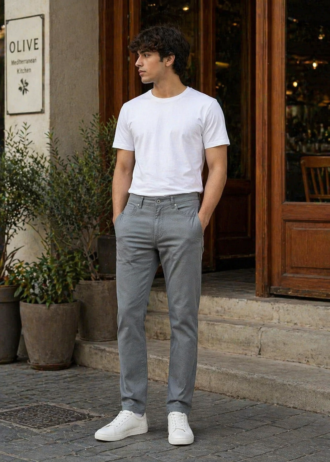 Stooker-Straight  Fit Chino Pants  STR Gray 23