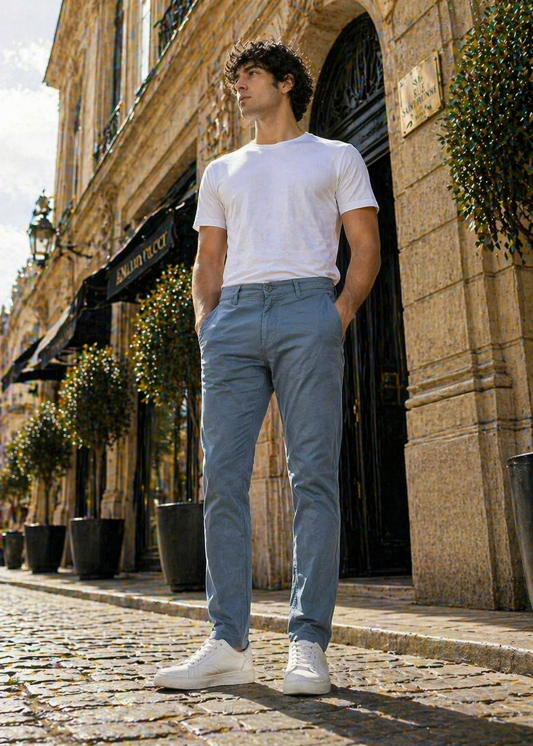 Jack & Jones-Straight  Fit Chino Pants Slate Blue 22