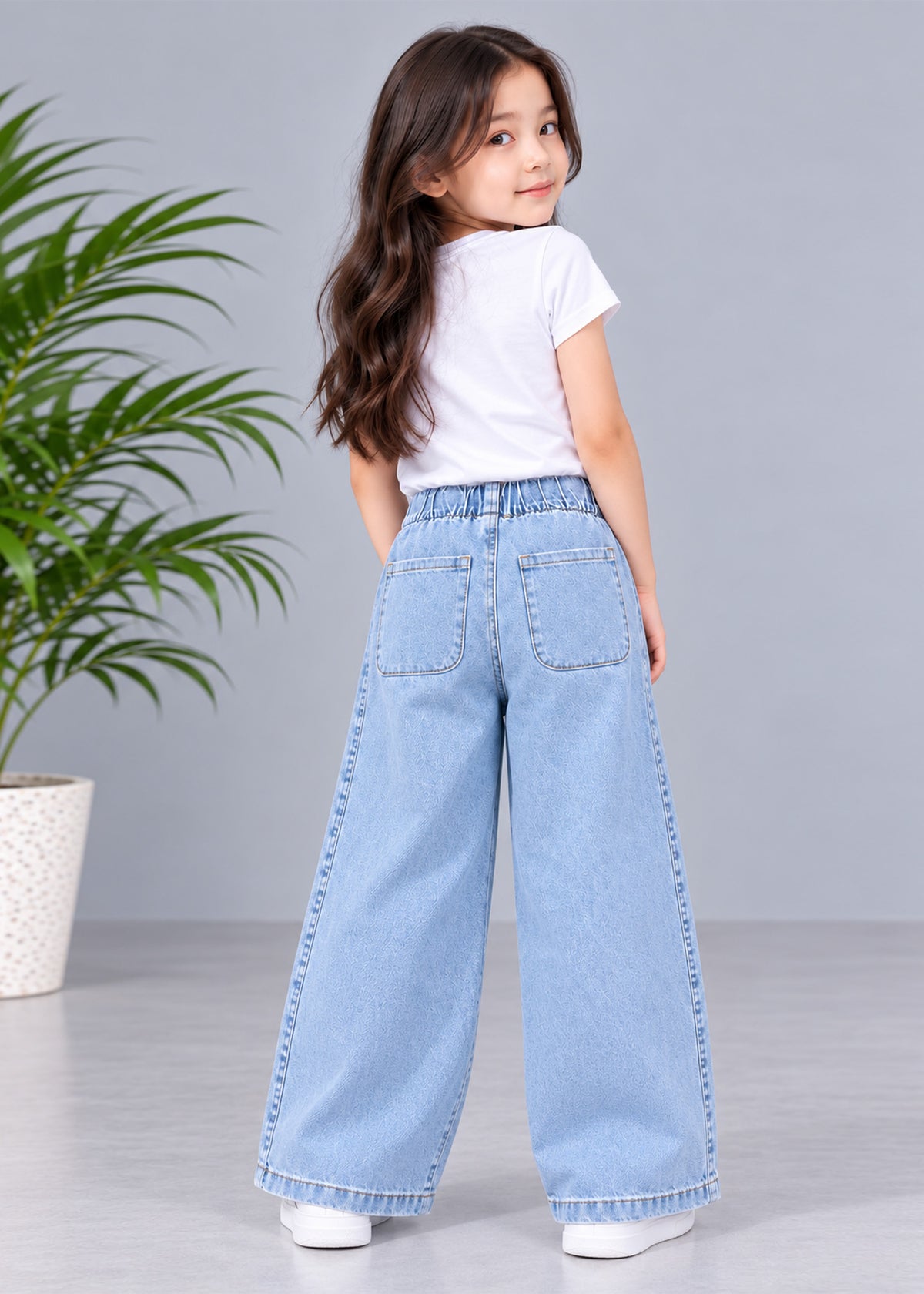 TU girl plazzo trouser light blue jeans non stretch 873