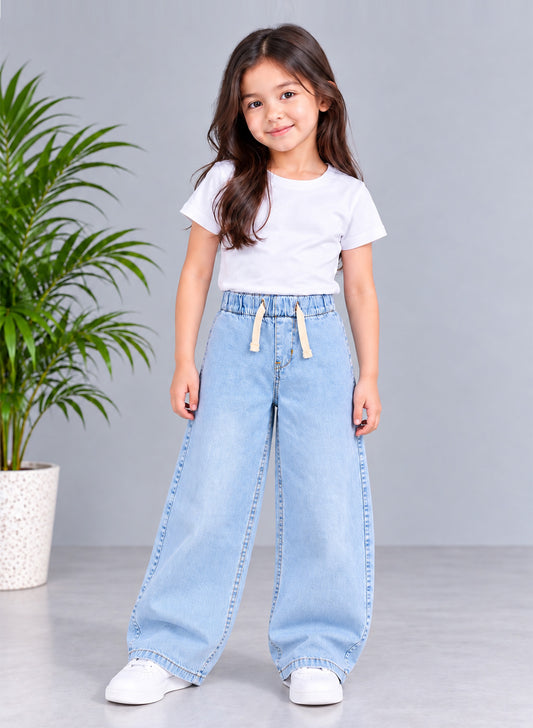 TU girl plazzo trouser light blue jeans non stretch 873