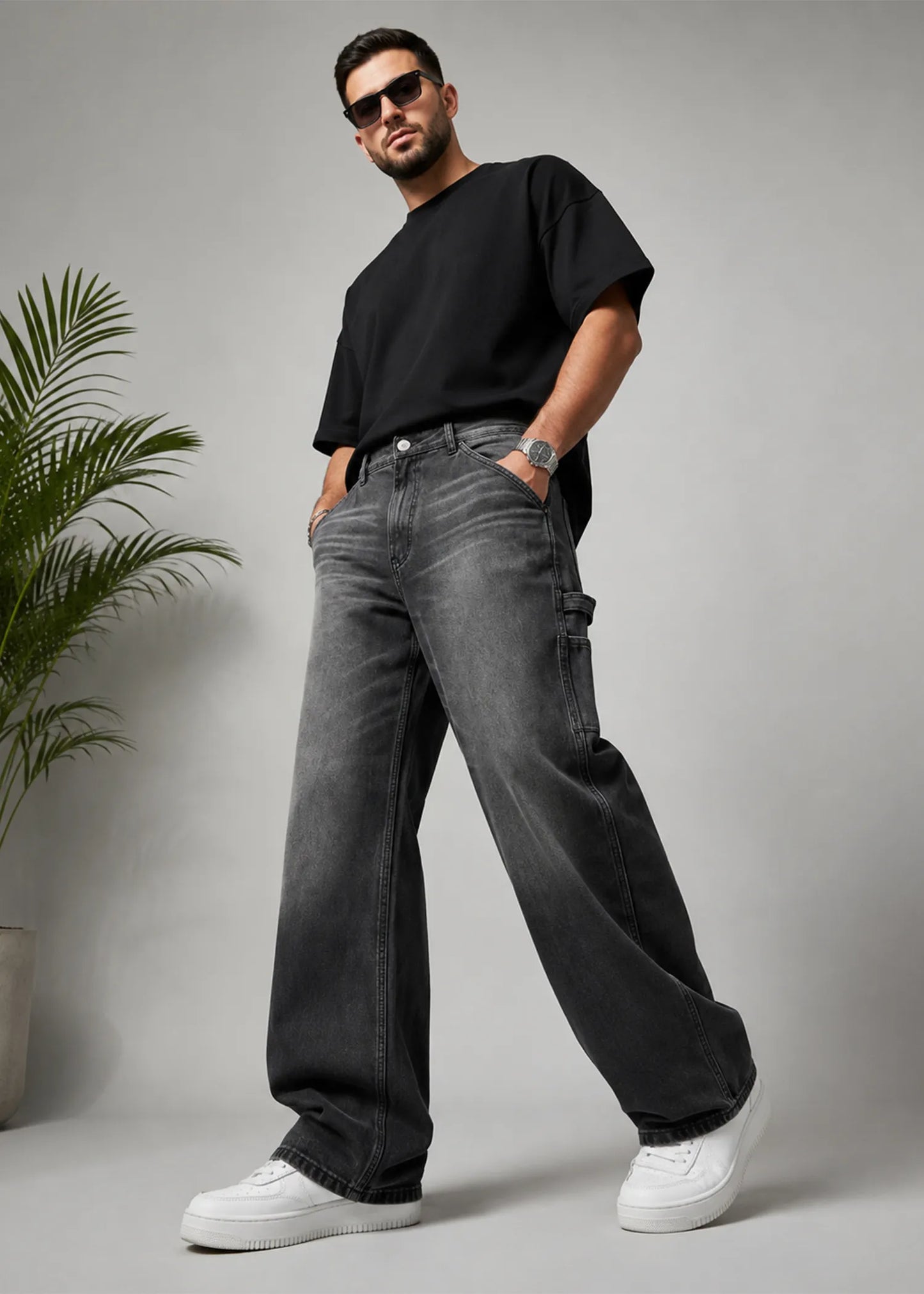 TOPSHOP Men loose Fit jeans Dark Gray Dia 540