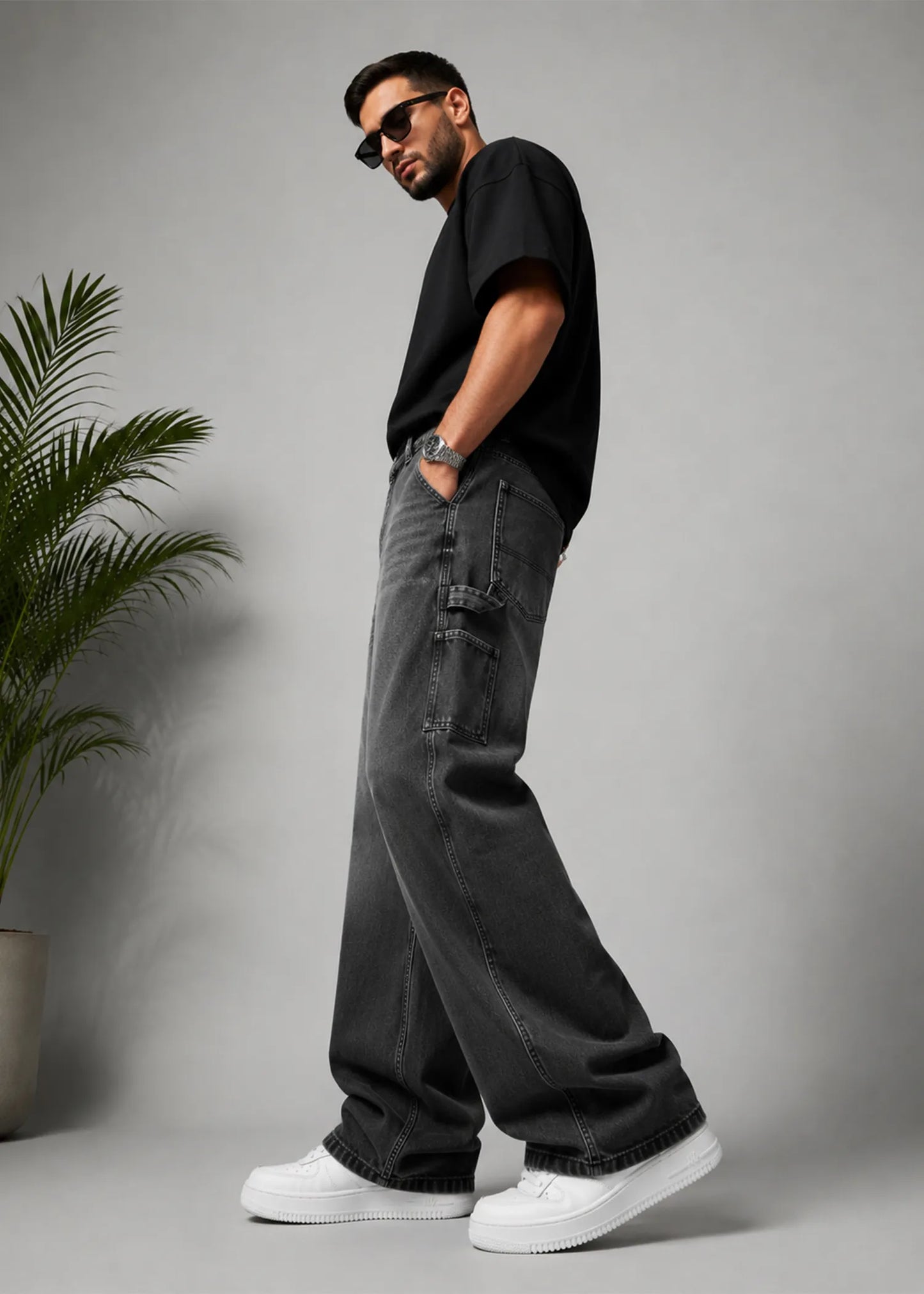 TOPSHOP Men loose Fit jeans Dark Gray Dia 540