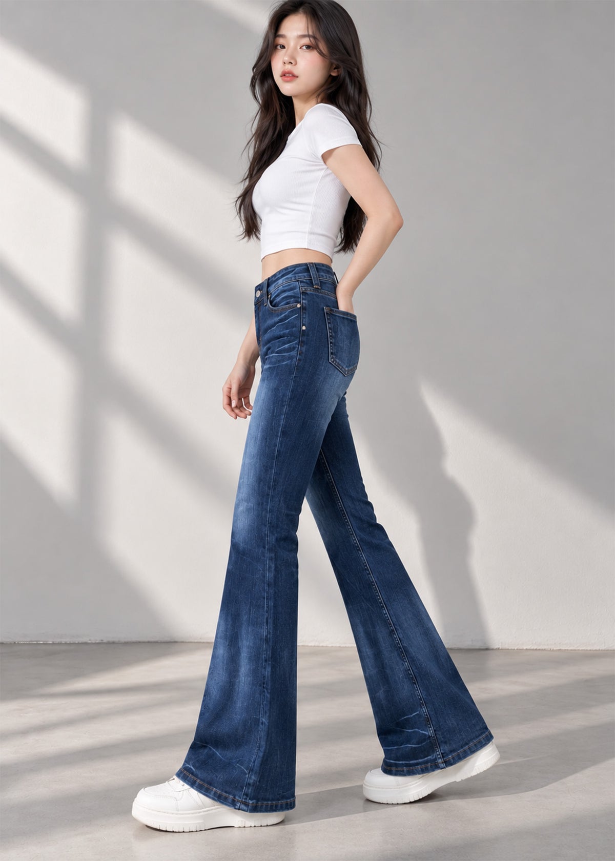 Week Day Women BootCut Jeans Vintage Wash Blue US 796