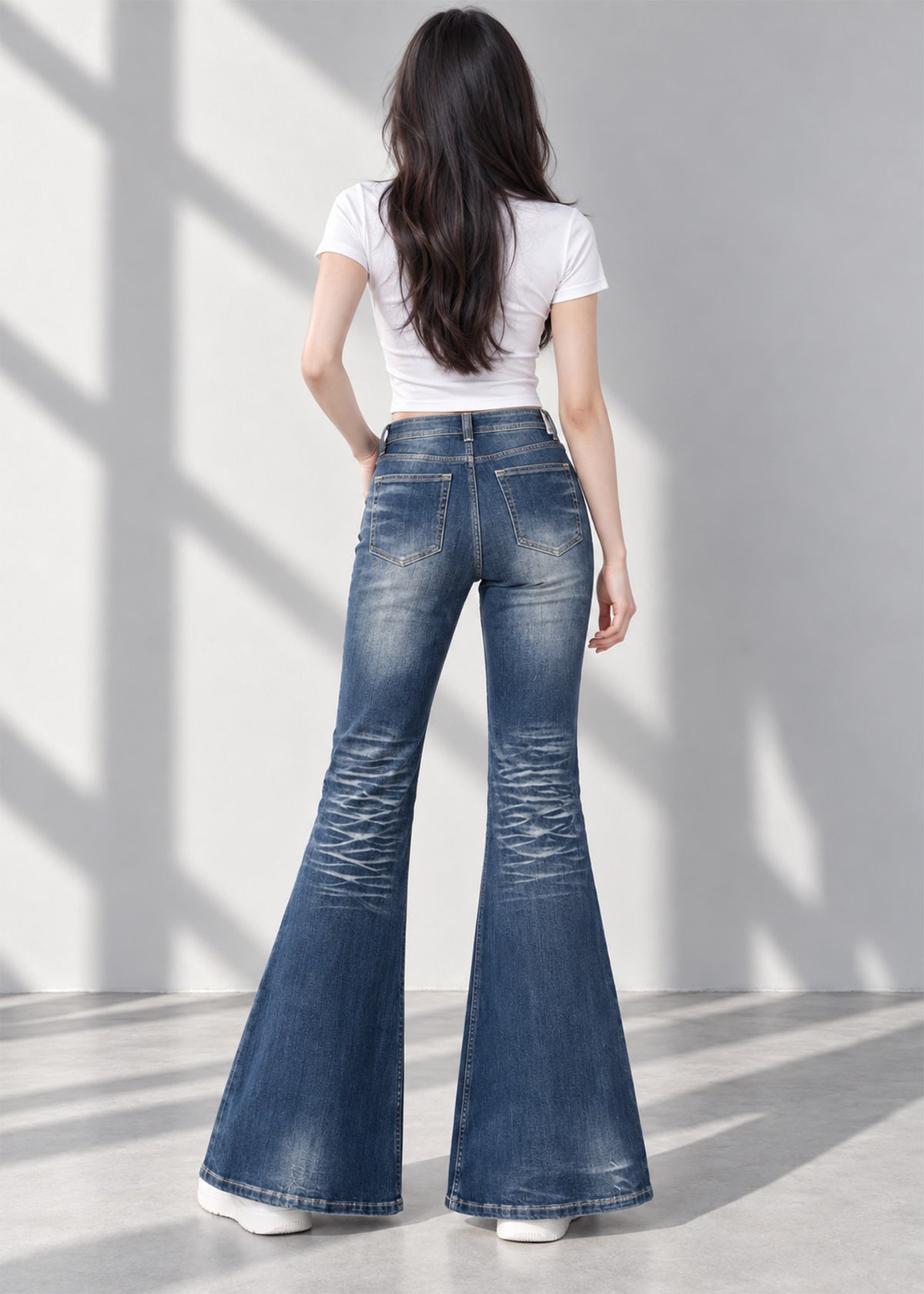 Women BootCut Jeans Vintage Wash Blue US 800
