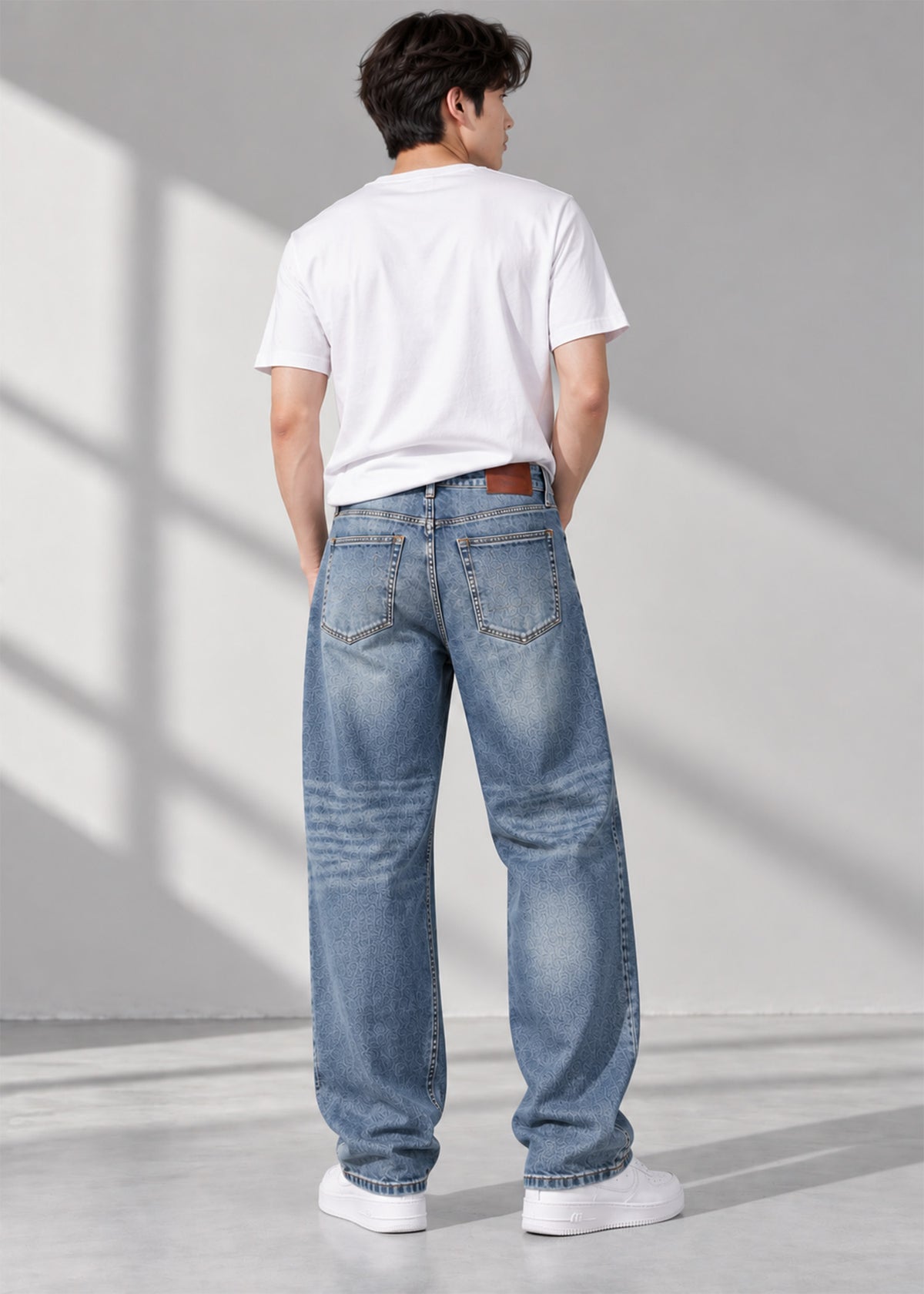 Michael Men Loose Fit Jeans Washed Blue US 792