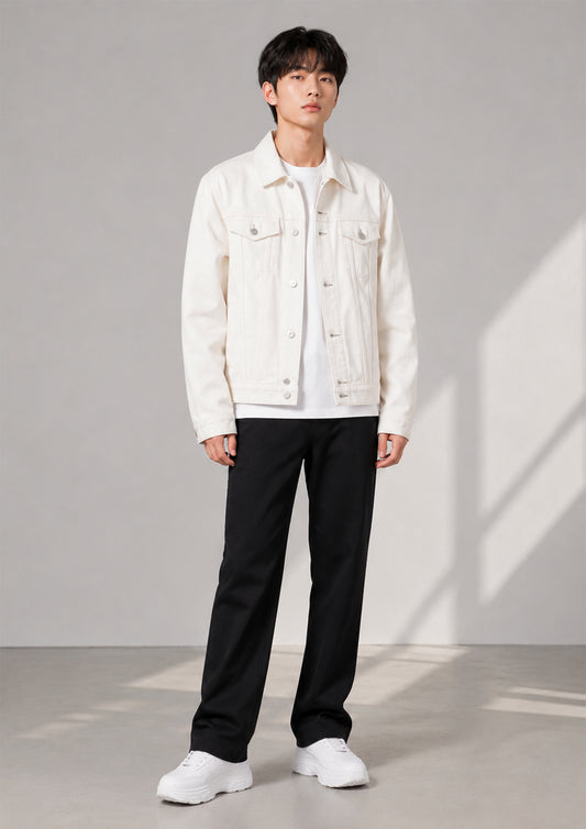 TU Men Denim Jacket Off White US 636