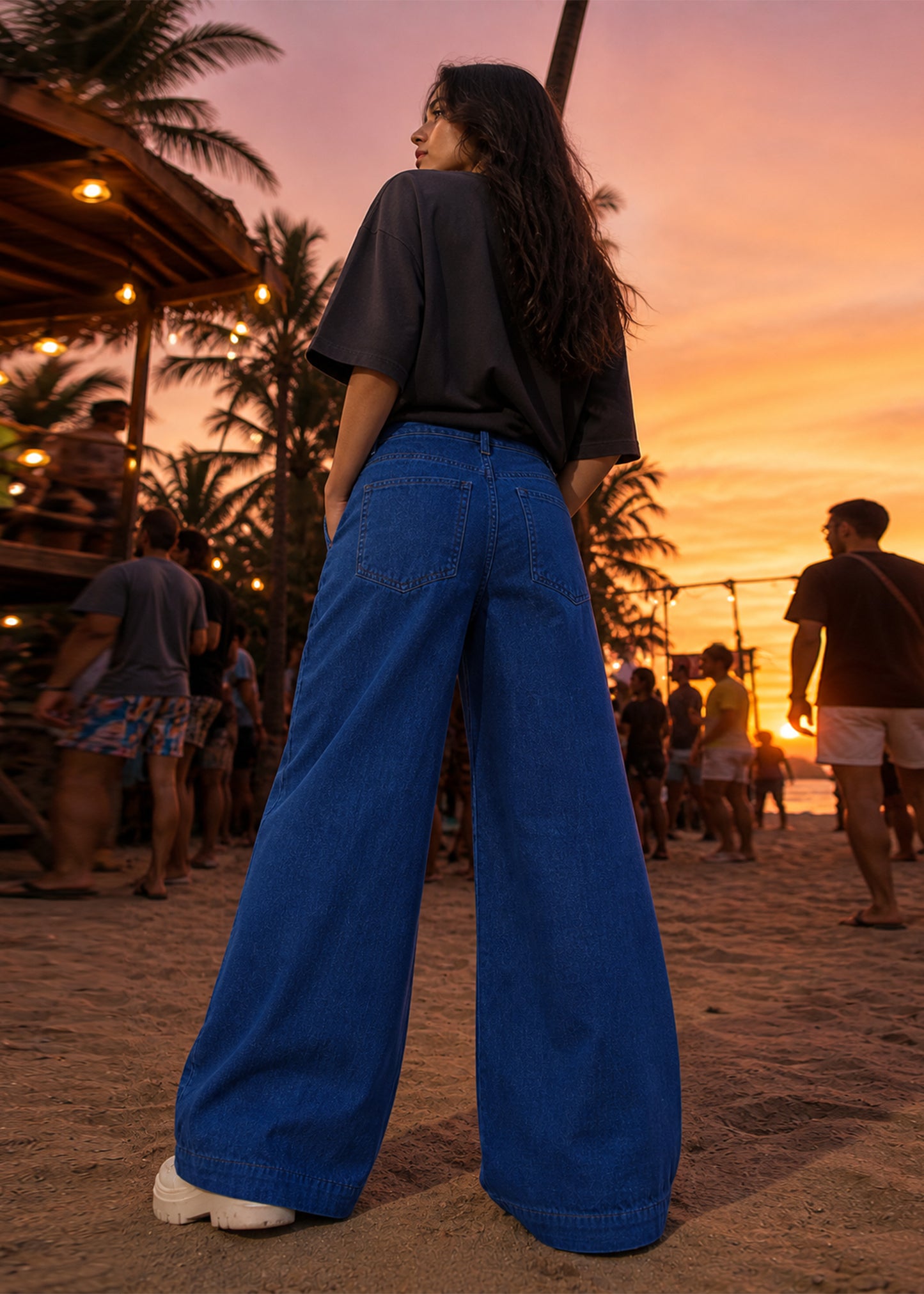 Meave-Women wide Leg Jeans Blue