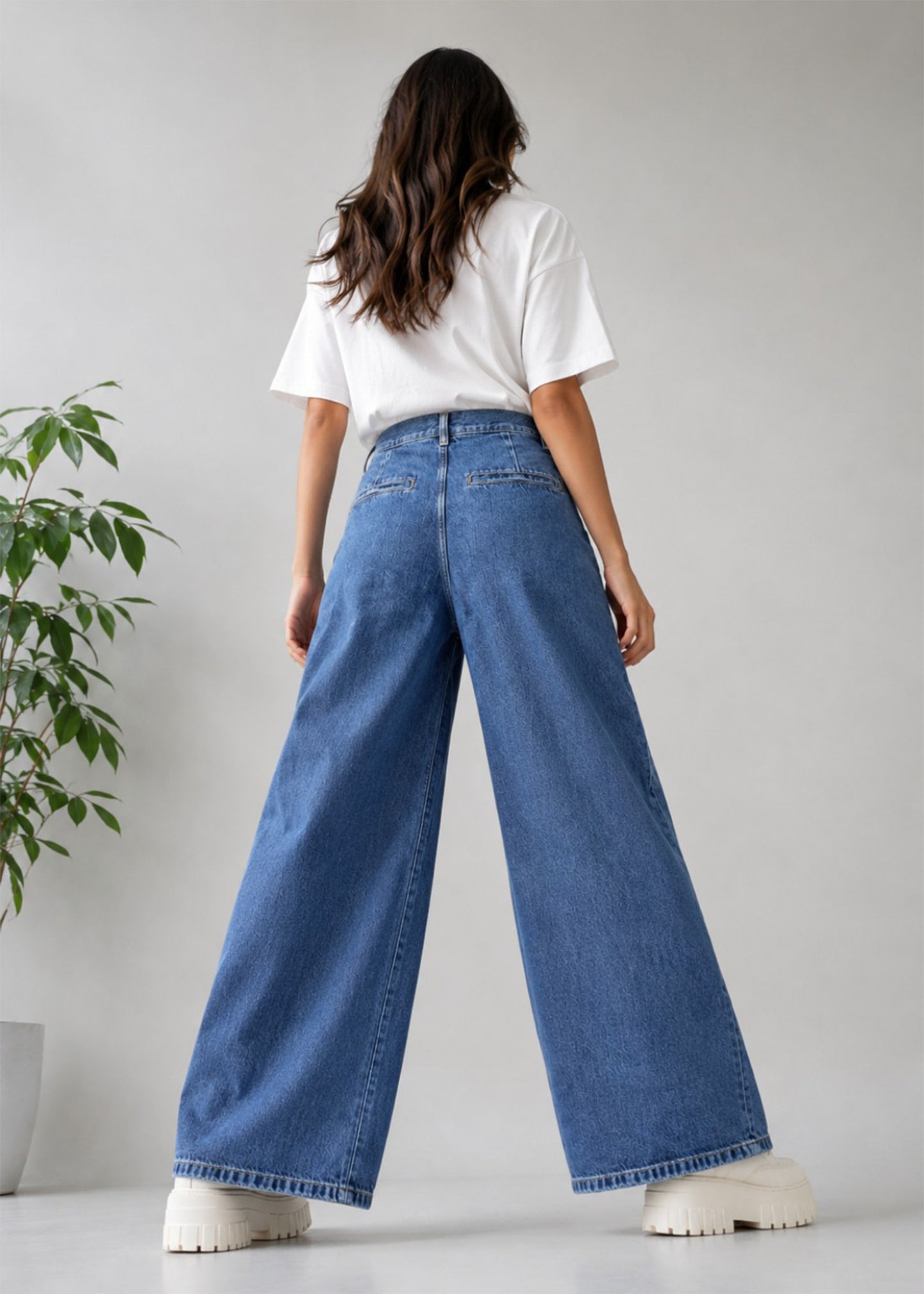M&S Women Wide Leg Jeans Blue 563
