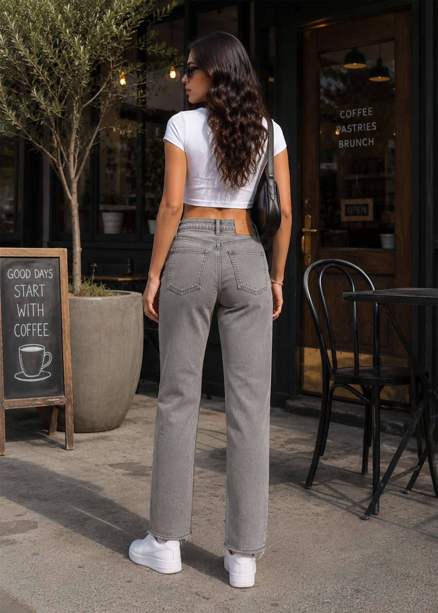 Zara-Straight fit Women ZAR Jeans Gray 514