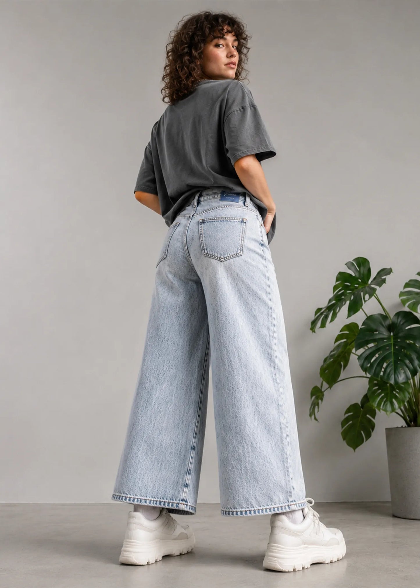 YESZEE Women Wide Leg Jeans Light Blue Dia 541