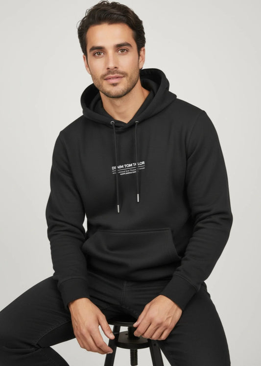 Tom Tailor-Fleece Hood Drop Shoulder TT- Black