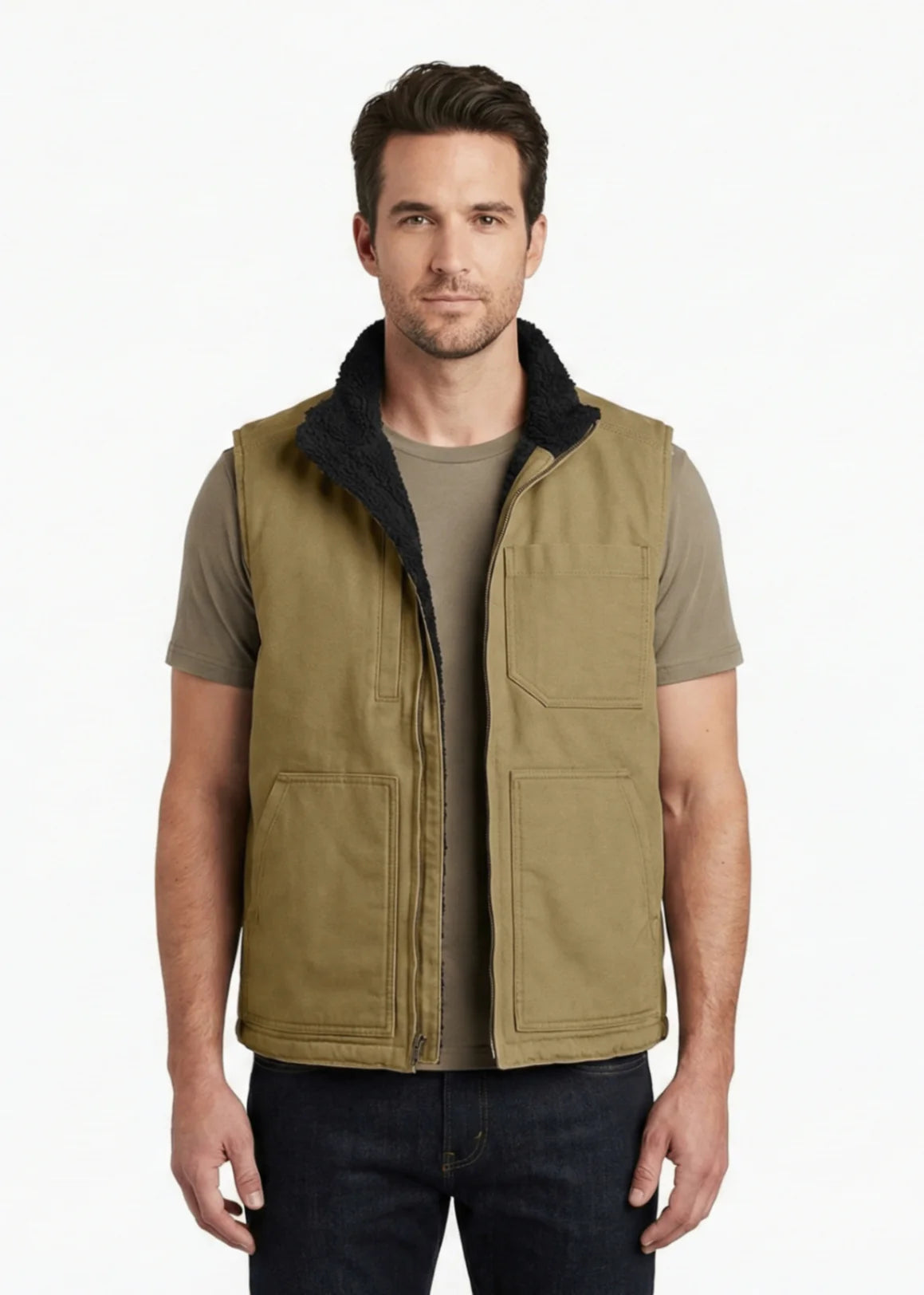 Milwaukee-Plus Size Men Furr Jacket Brown