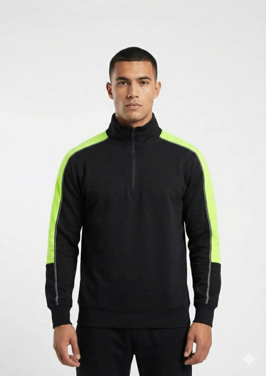 Arrow-Quarter Zipper Black- Swiss P