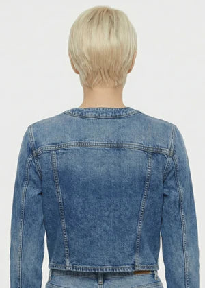 Guess-Women Denim Crop Jacket Blue