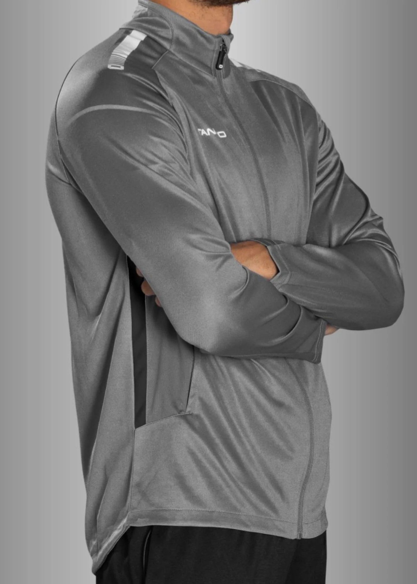 Stanno-Kids Jacket Full Zip Grey White